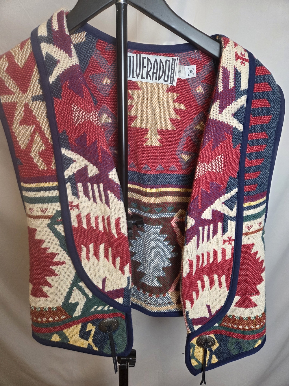 Silverado Red Patterned Southwestern Knit Vest